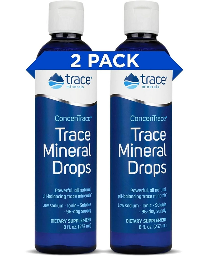 Trace Minerals ConcenTrace Drops | Full Spectrum Minerals | Ionic Liquid Magnesium, Chloride, Potassium | Low Sodium | Energy, Electrolytes