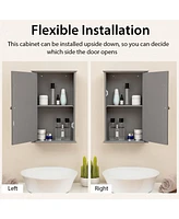 Sugift Bathroom Wall Cabinet with Single Mirror Door