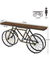 Tribesigns 70.9-Inch Extra Long Console Table, Narrow Sofa Table with Bicycle Metal Base, Modern Industrial Entryway Table Behind Couch Table for Livi