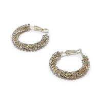 Sohi Women's Chunky Bling Hoop Earrings