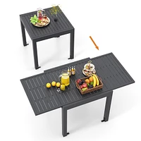 31.5"-63" Expandable Patio Dining Table for 4-6 Person with Slatted Tabletop
