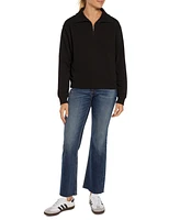 Three Dots Women's Arta Quarter-Zip Long-Sleeve Pullover