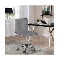 Yaheetech Pu Leather Low Back Swivel Armless Office Chair