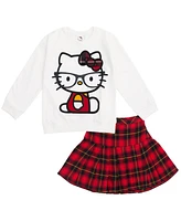 Hello Kitty Toddler Girls Fleece Sweatshirt and Skirt to