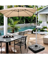 Skonyon 260 lbs Offset Patio Umbrella Base with Wheels Sand Water Filled