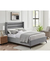 Inspired Home Kavion Velvet Platform Bed King