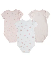 Huggies Baby Girls Organic Short Sleeve Bodysuits 3-Pack