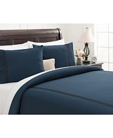 Chanasya Premium Bordered Navy Duvet Comforter Cover Bedding Set Queen Size