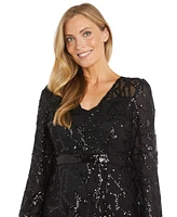 R & M Richards Women's Sequin Fit Flare Party Dress