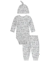 Huggies Baby Boys Long Sleeve Bodysuit, Pants and Hat 3-Piece Set