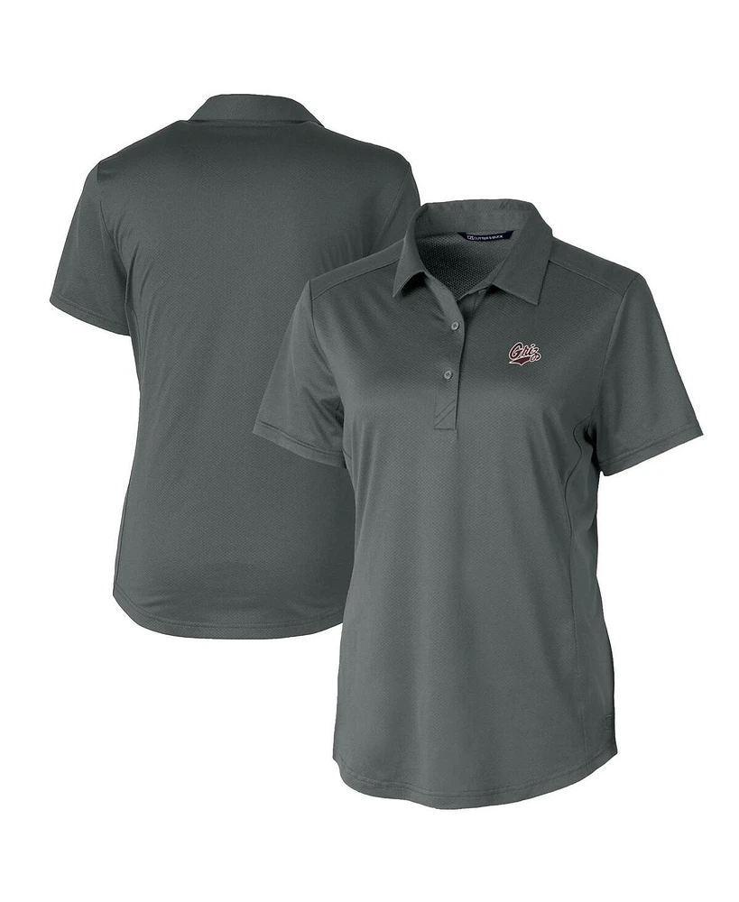 Cutter & Buck Women's Gray Montana Grizzlies Prospect Textured Stretch Polo Top