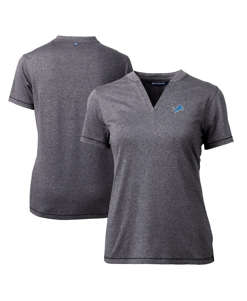 Cutter & Buck Women's Heather Charcoal Detroit Lions Forge Stretch Blade Polo