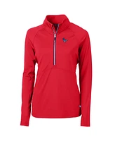 Cutter & Buck Women's Red Houston Texans Adapt Eco Knit Stretch Half-Zip Pullover Top