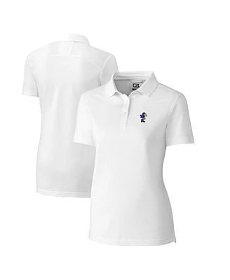 Cutter & Buck Women's White Kansas Jayhawks Advantage Tri-Blend Pique Polo