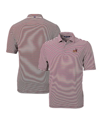 Cutter & Buck Men's Maroon Arizona State Sun Devils Throwback Logo Virtue Eco Pique Stripe Polo