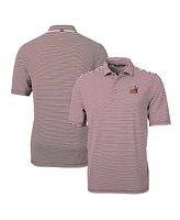 Cutter & Buck Men's Maroon Arizona State Sun Devils Throwback Logo Virtue Eco Pique Stripe Polo