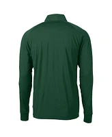 Cutter & Buck Men's Green Michigan State Spartans Adapt Eco Knit Stretch Quarter-Zip Pullover Top