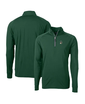 Cutter & Buck Men's Green Michigan State Spartans Adapt Eco Knit Stretch Quarter-Zip Pullover Top