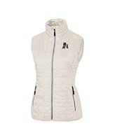 Cutter & Buck Women's Cream Arkansas Razorbacks Vault Rainier PrimaLoft Eco Full-Zip Puffer Vest