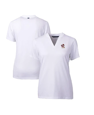 Cutter & Buck Women's White Louisville Cardinals Forge Stretch Blade V-Neck Top