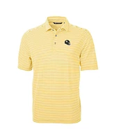 Cutter & Buck Men's Gold Pittsburgh Steelers Helmet Virtue Eco Pique Stripe Polo