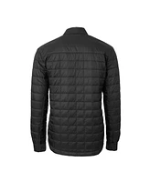 Cutter & Buck Men's Black Philadelphia Eagles Rainier PrimaLoft Eco Insulated Quilted Button-Up Shacket