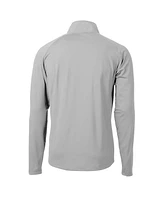 Cutter & Buck Men's Gray Florida State Seminoles Alumni Logo Adapt Eco Knit Hybrid Quarter-Zip Pullover Top