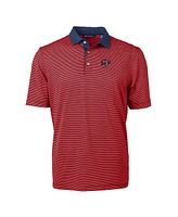 Cutter & Buck Men's Red/Navy Jacksonville Jumbo Shrimp Virtue Eco Pique Micro Stripe Polo