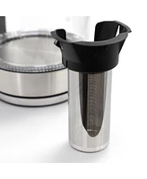 MegaChef 1.8 Quart Glass Body and Stainless Steel Electric Tea Kettle with Tea Infuser