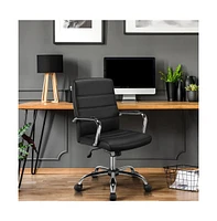 Yaheetech Mid-Back Office Chair Pu Leather Executive