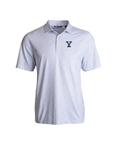 Cutter & Buck Men's White Yale Bulldogs Pike Eco Pebble Print Stretch Polo