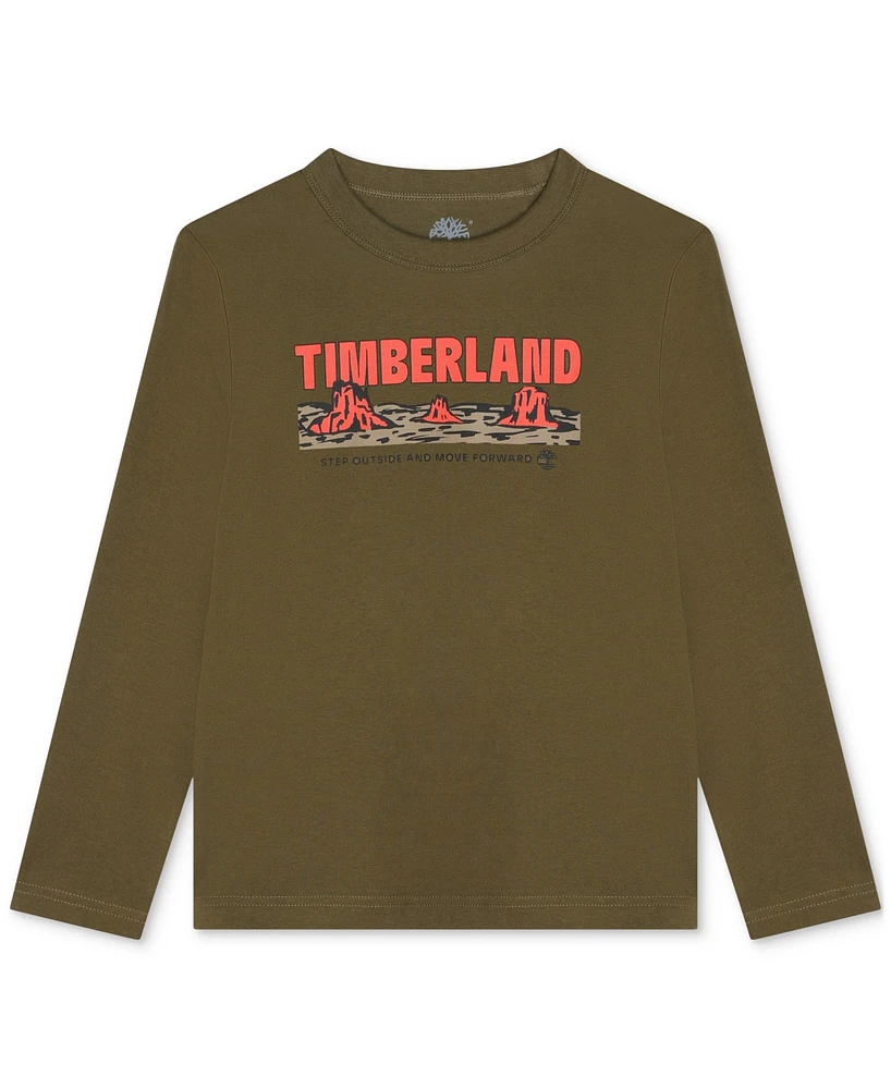 Timberland Little Boys Long-Sleeve Logo Graphic T-Shirt