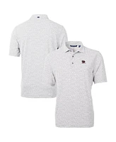 Cutter & Buck Men's Gray/White South Carolina Gamecocks Vault DryTec Virtue Eco Pique Botanical Print Polo