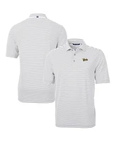 Cutter & Buck Men's Gray/White Vanderbilt Commodores Vault DryTec Virtue Eco Pique Stripe Polo