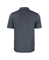 Cutter & Buck Men's Black Oregon Ducks Pike Eco Pebble Print Stretch Polo