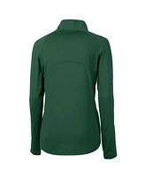 Cutter & Buck Women's Hunter Green New York Jets Primary Logo DryTec Adapt Eco Knit Stretch Raglan Half-Zip Top