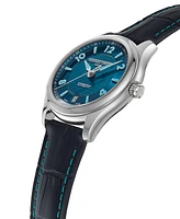 Frederique Constant Women's Swiss Automatic Runabout Blue Leather Strap Watch 36mm
