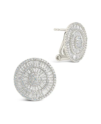 Sterling Forever Sandy Cubic Zirconia Circle Stud Earrings