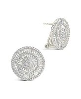 Sterling Forever Sandy Cubic Zirconia Circle Stud Earrings