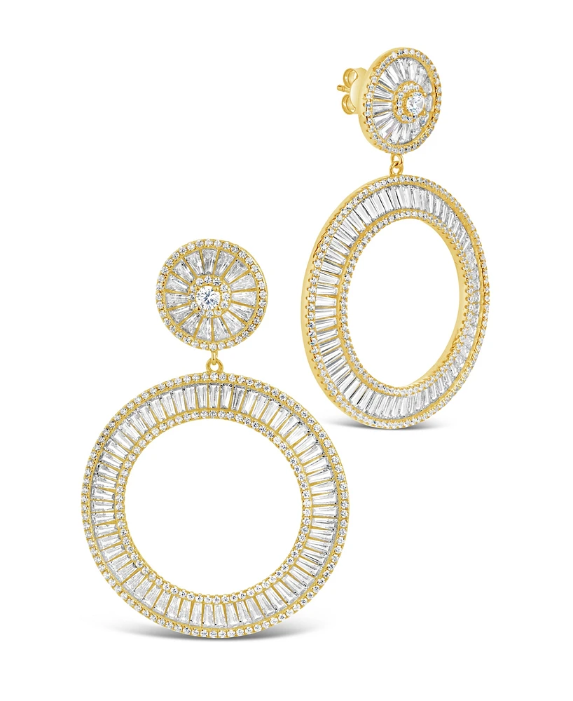 Sterling Forever Kelly Cubic Zirconia Circle Drop Earrings