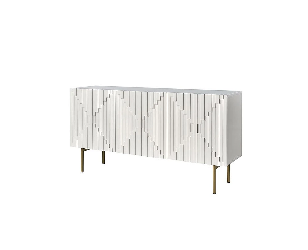 Hulala Home Reginald Modern 58" Wide Sideboard with Adjustable Feet and Cable Management