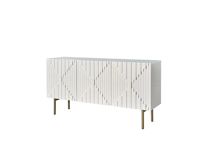 Hulala Home Reginald Modern 58" Wide Sideboard with Adjustable Feet and Cable Management