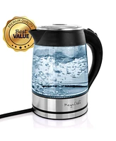 MegaChef 1.8 Quart Glass Body and Stainless Steel Electric Tea Kettle