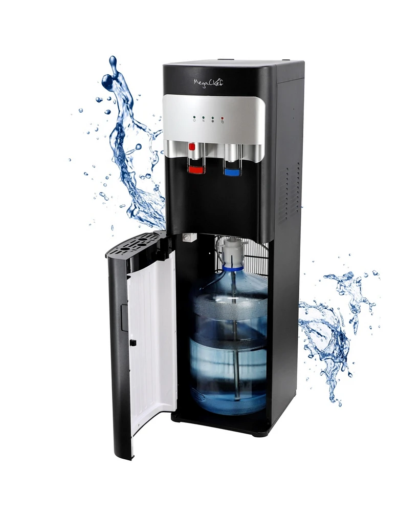 MegaChef Bottom Load Hot and Cold Water Dispenser in Black