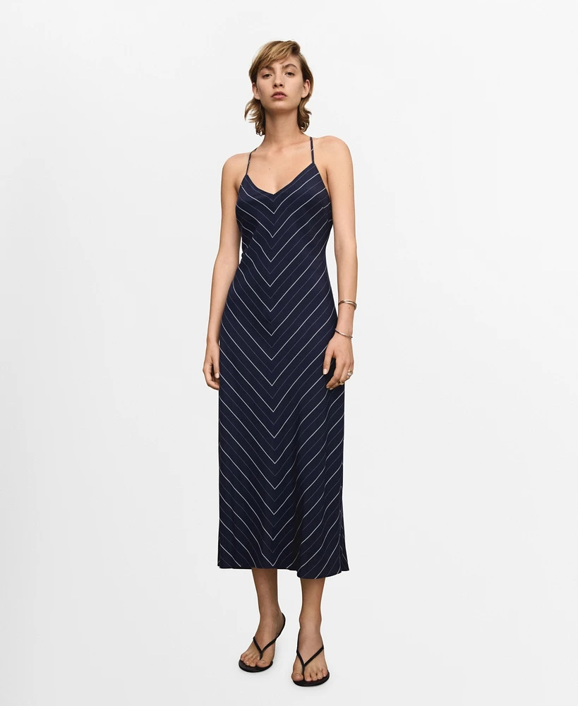 Mango Women's Striped Lyocell Dress