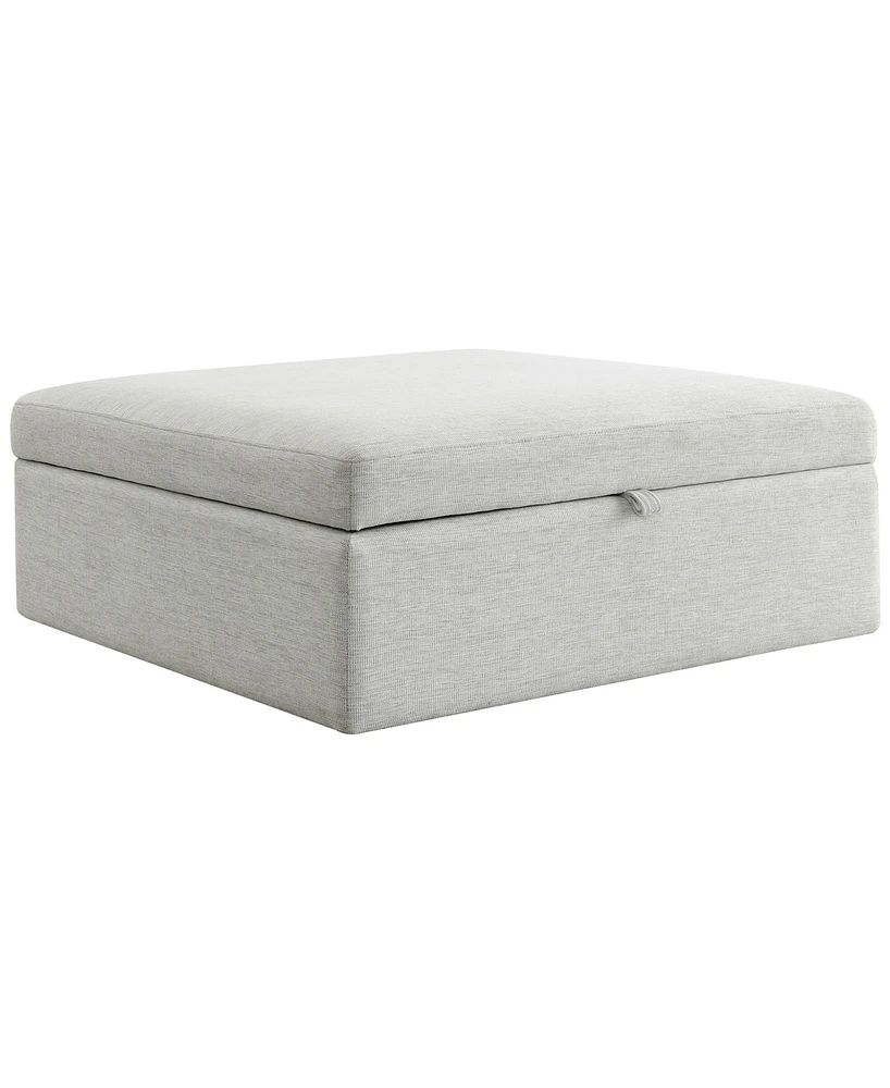 Abbyson Living 35.8" Wood Wren Square Storage Ottoman