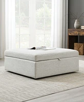 Abbyson Living 35.8" Wood Wren Square Storage Ottoman