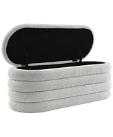 Abbyson Living 19" Wood Cleo Storage Bench Ottoman
