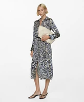 Mango Women's Printed Satin Dress