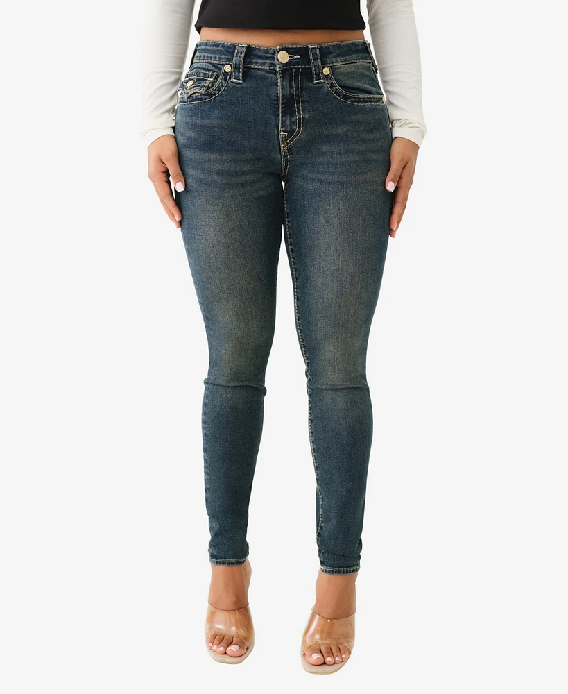 True Religion Women's Jennie Skinny Big T Flap Jean